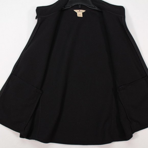 Woolrich Vest Women's Large Black Sleeveless Solid Fleece - Picture 7 of 14